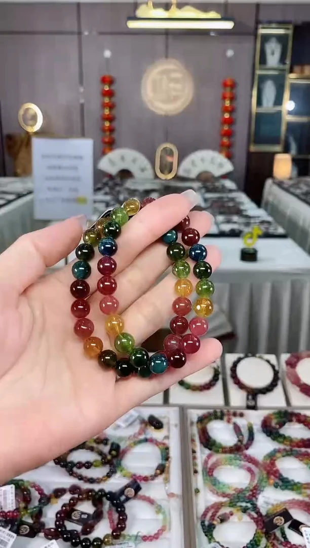 碧玺单圈手串8mm+未镶嵌碧玺多样性发货一条 hon