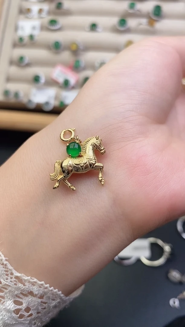 银S925镶嵌戒指翡翠0