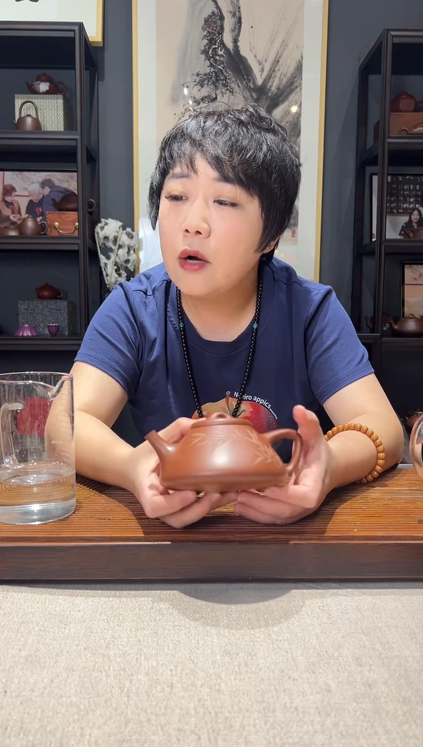 茶壶紫砂子冶石瓢  刻绘