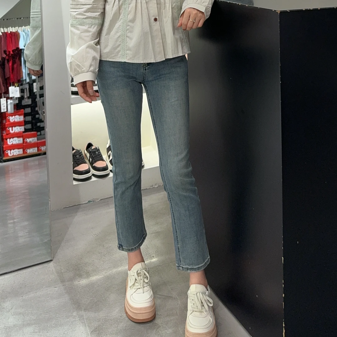 只出不进【烟管裤】新款弹力显瘦百搭九分牛仔烟管裤873805 022105