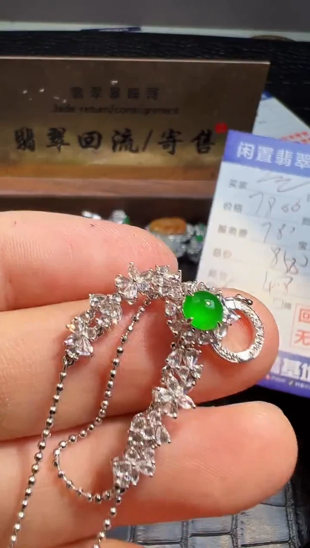 【闪购商品】翡翠颈饰18K金镶嵌翡翠回流