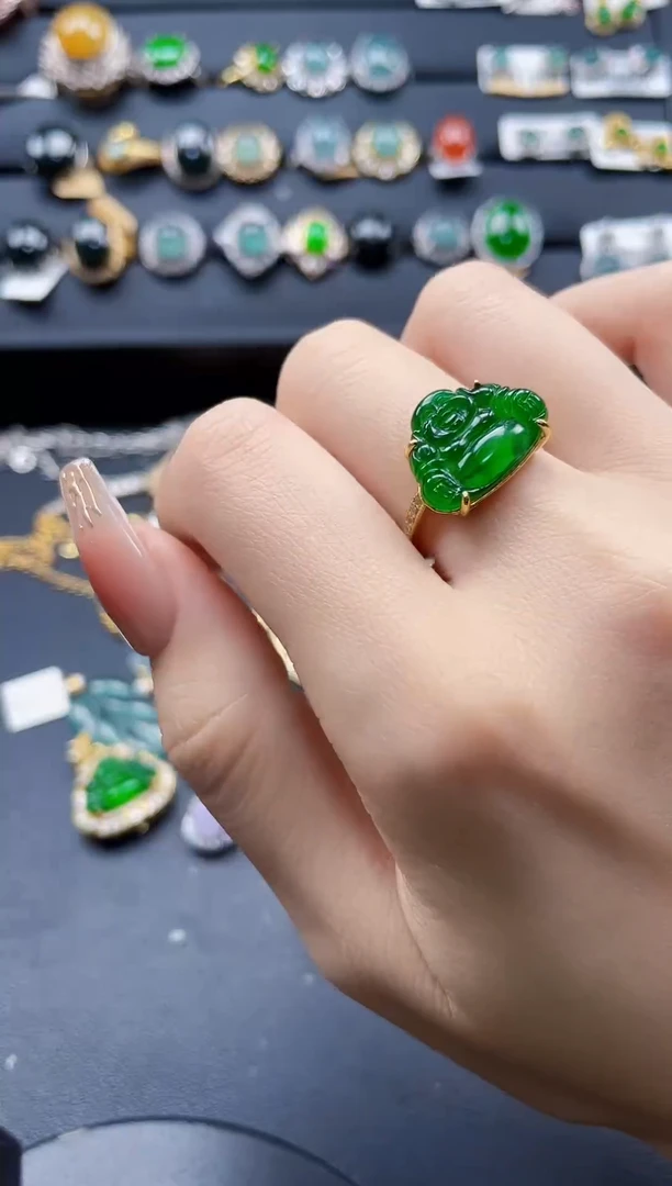 【闪购商品】翡翠戒指银S925镶嵌3465436