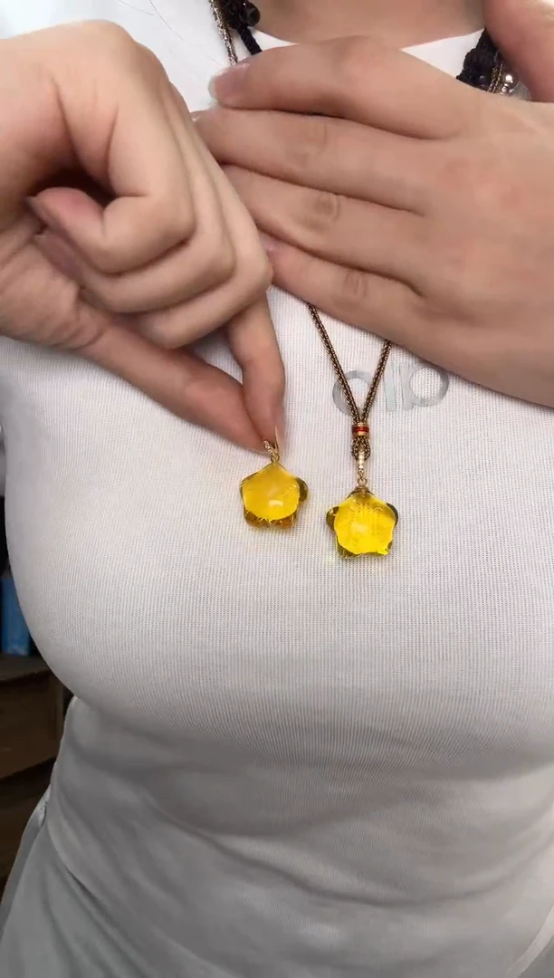 银S925镶嵌颈饰琥珀X0625-1195-523多样性一件