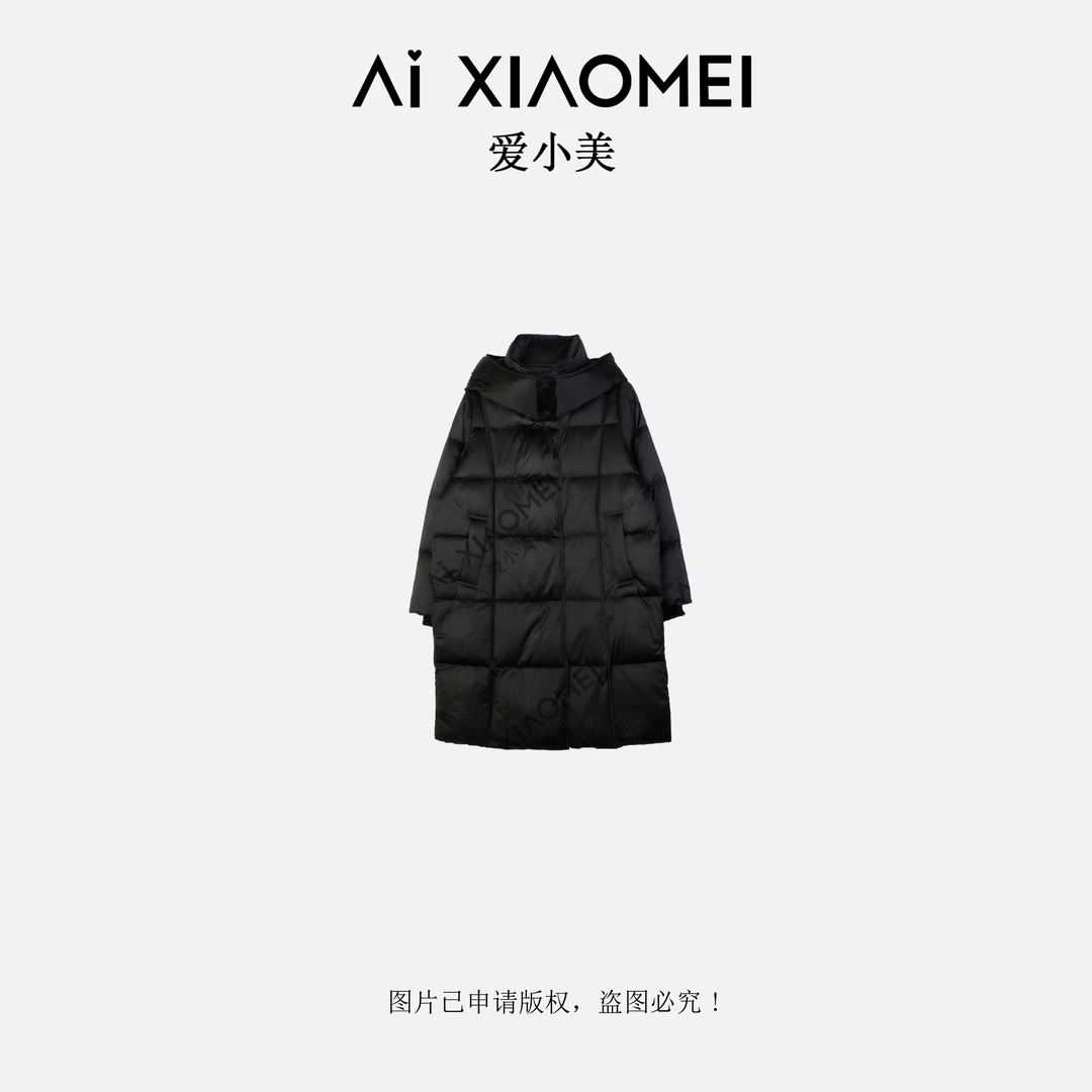 Aixiaomei/爱小美【小美的的礼物】连帽长款90白鹅绒外套WT-1048