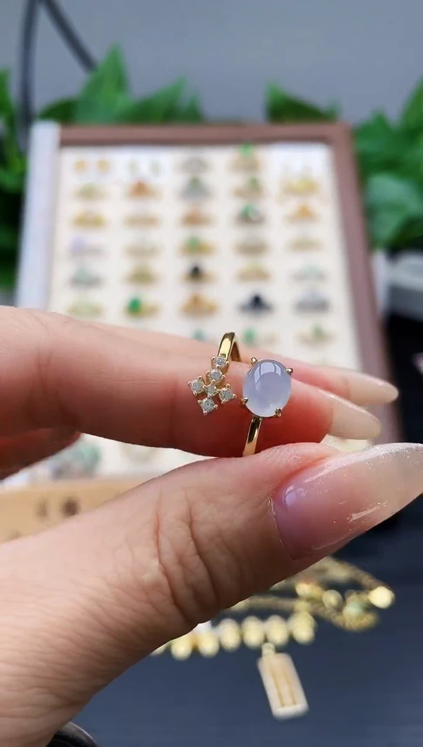 银S925镶嵌戒指翡翠12