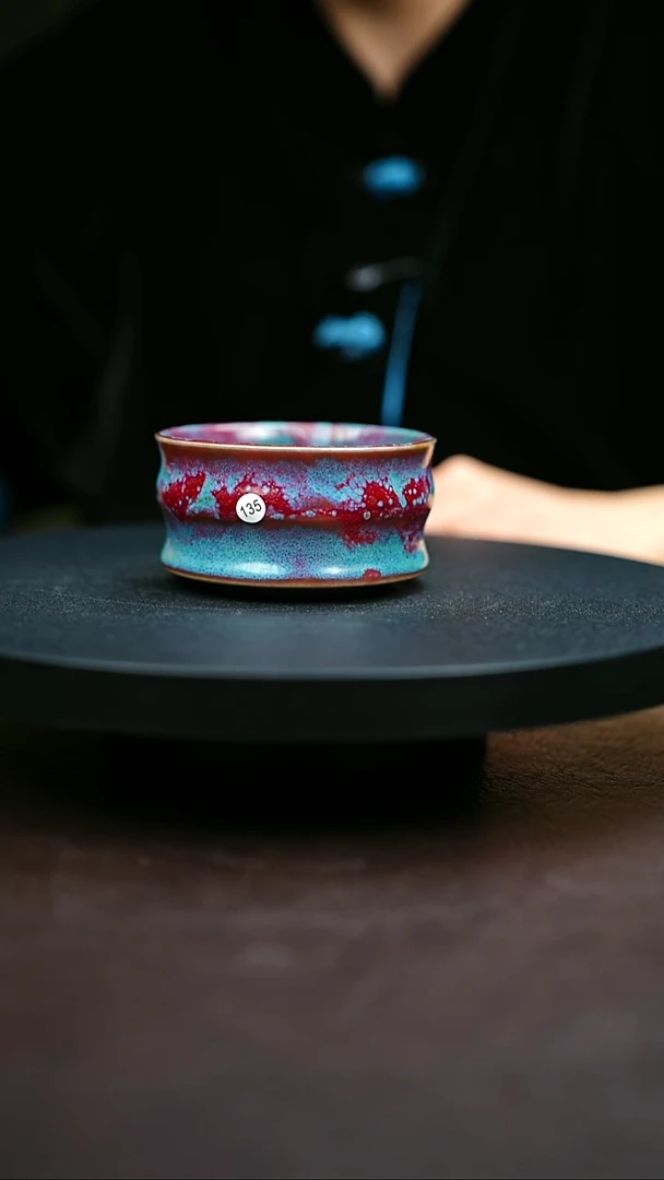 135#原矿钧瓷炉钧釉竹节杯
