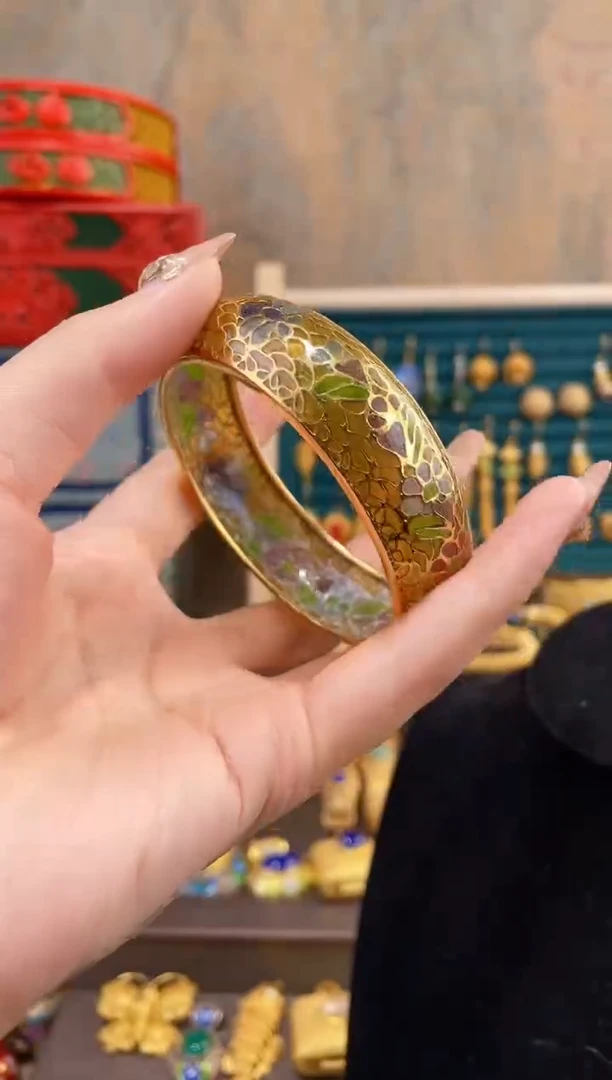 【闪购商品】非遗景泰蓝脱胎镯子55-58金色