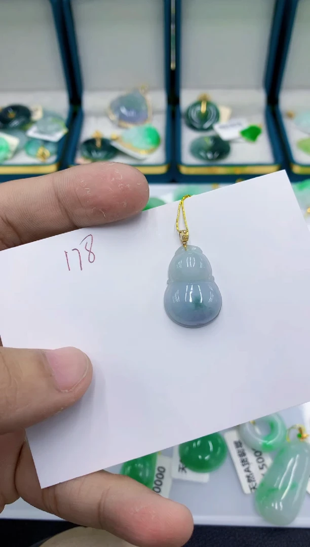 颈饰18K金镶嵌翡翠琴**欢11111111