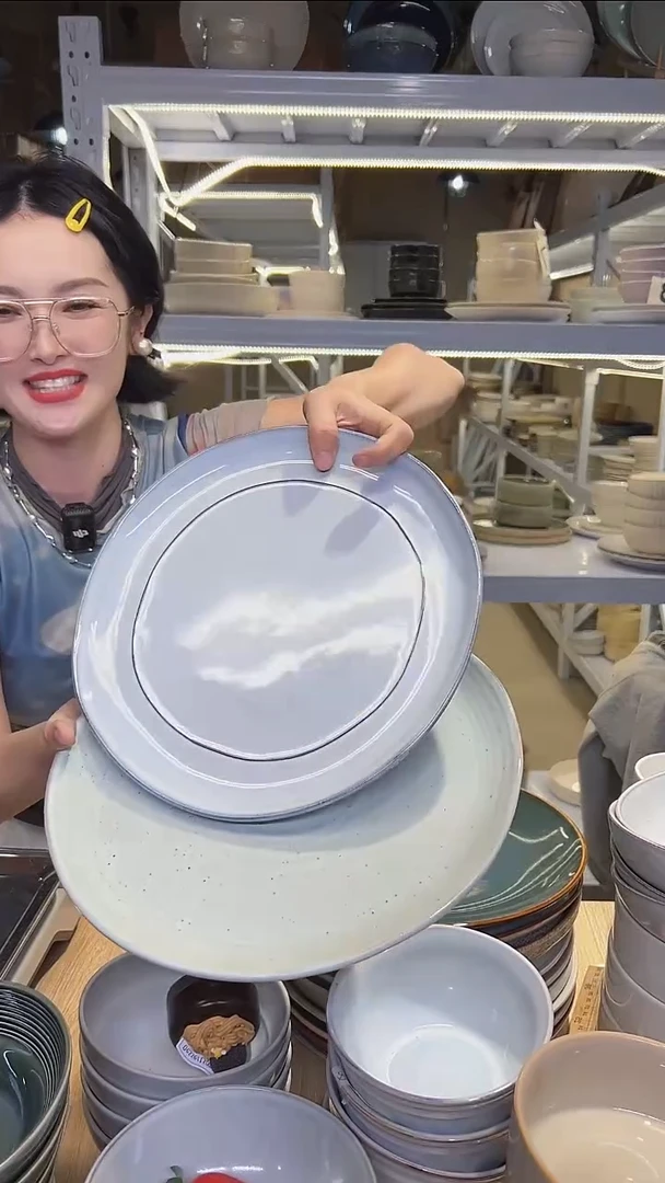 瓷223外贸尾货高温釉下彩陶瓷餐具默认微瑕