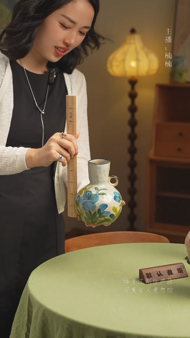 摆件不带花景德镇手工手绘陶瓷花瓶赏瓶