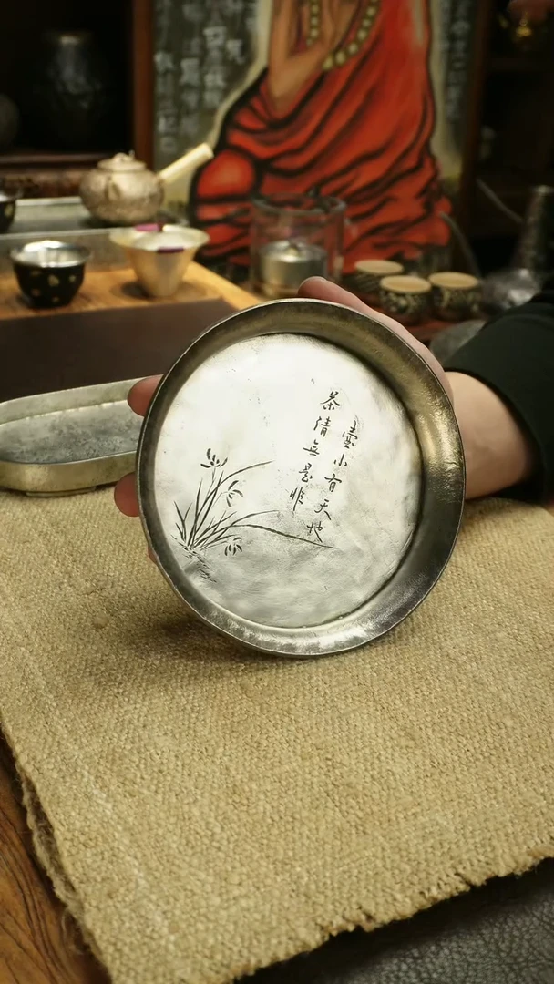 【闪购商品】足锡全手兰花壶承