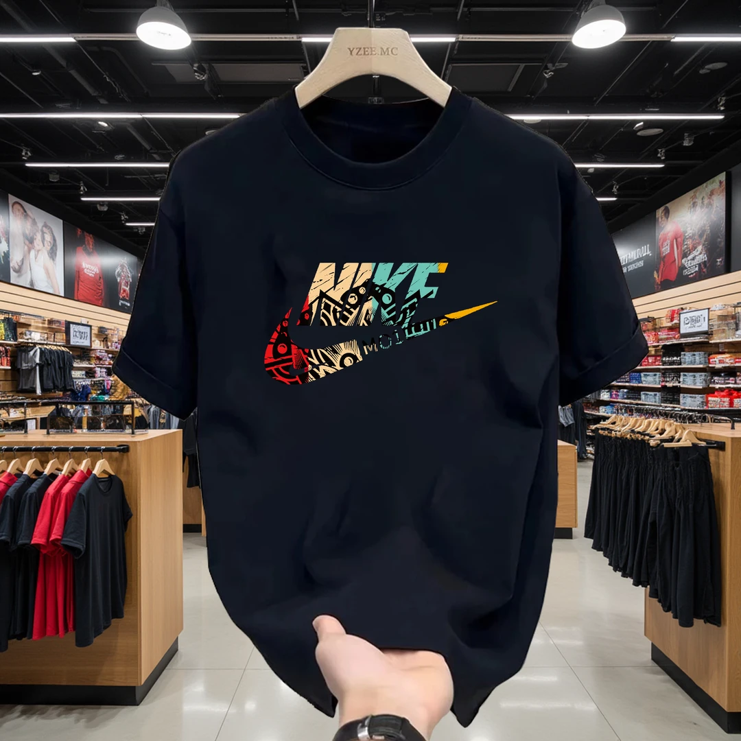 一折专区 | 奥莱专柜 | T恤宽松纯棉印花男士夏季情侣运动风短袖