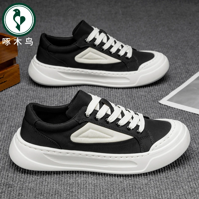 【正品】啄木鸟男鞋2025春秋季新款低帮运动休闲鞋男士软底百搭板鞋