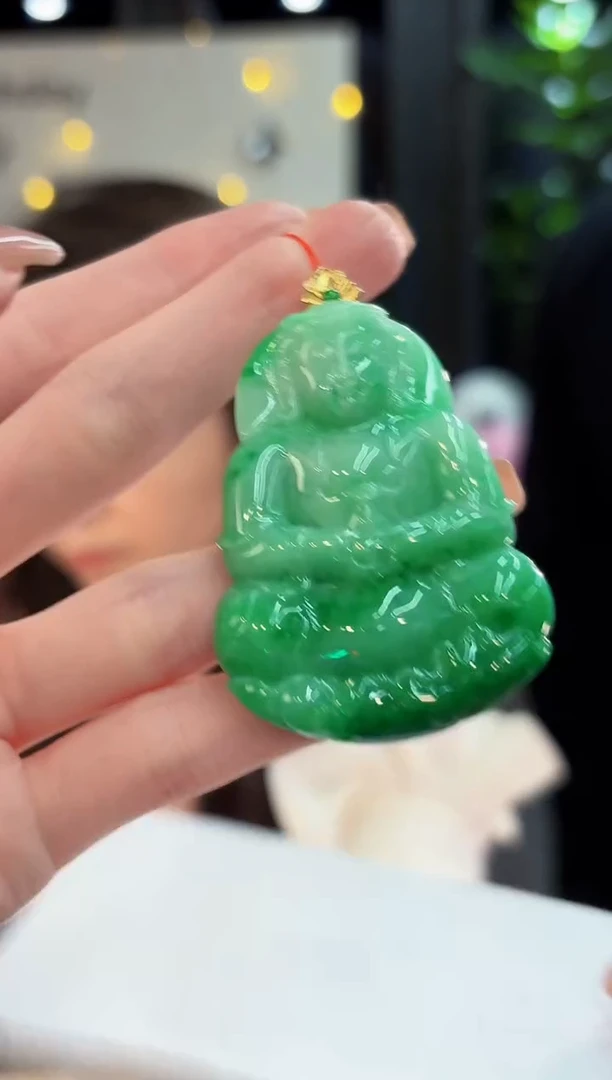 吊坠(不含链)18K金镶嵌翡翠 缅甸A货/支持复检/一件