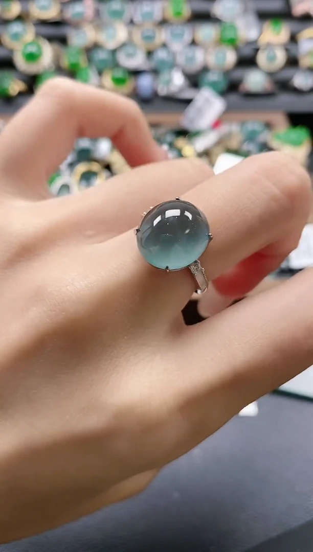 【闪购商品】翡翠戒指银S925镶嵌5151
