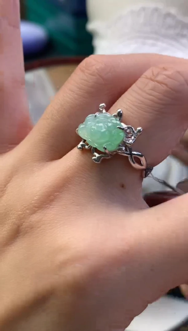 颈饰银S925镶嵌翡翠净货16901