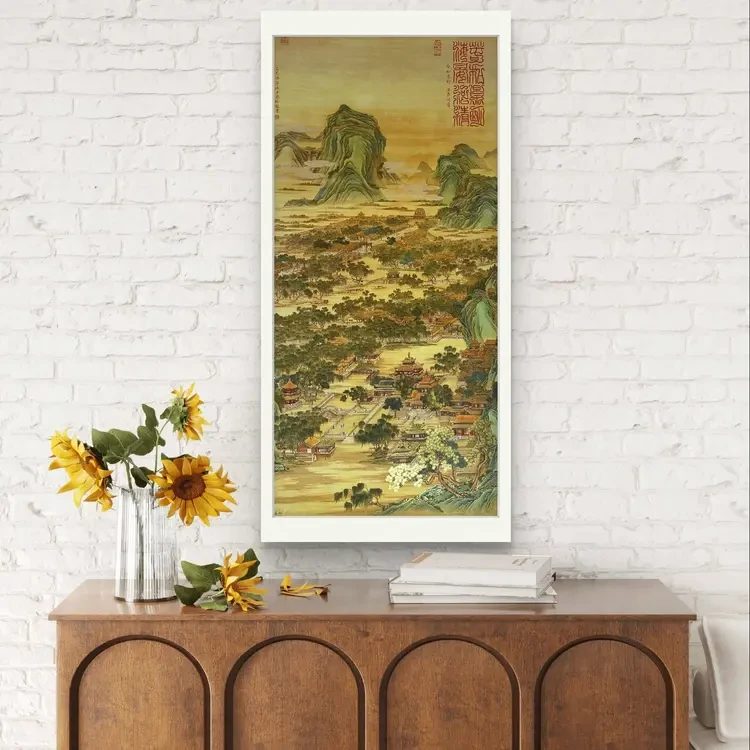 【手绘秘彩描金】宫廷盛世图—胡墨—手绘国画