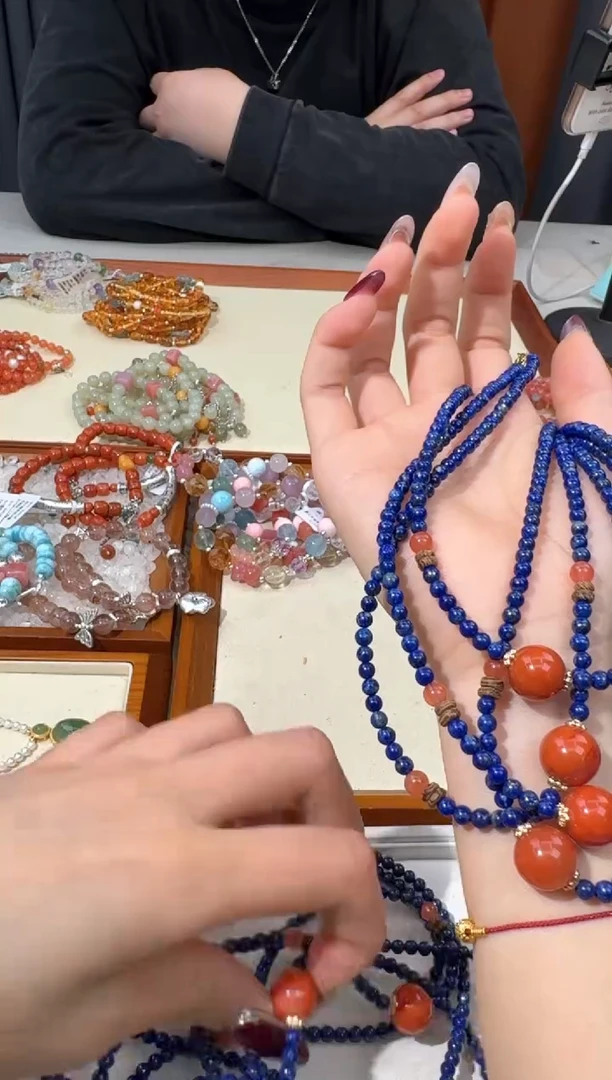 【闪购商品】青金石手链未镶嵌A033青金石三圈南hong项链