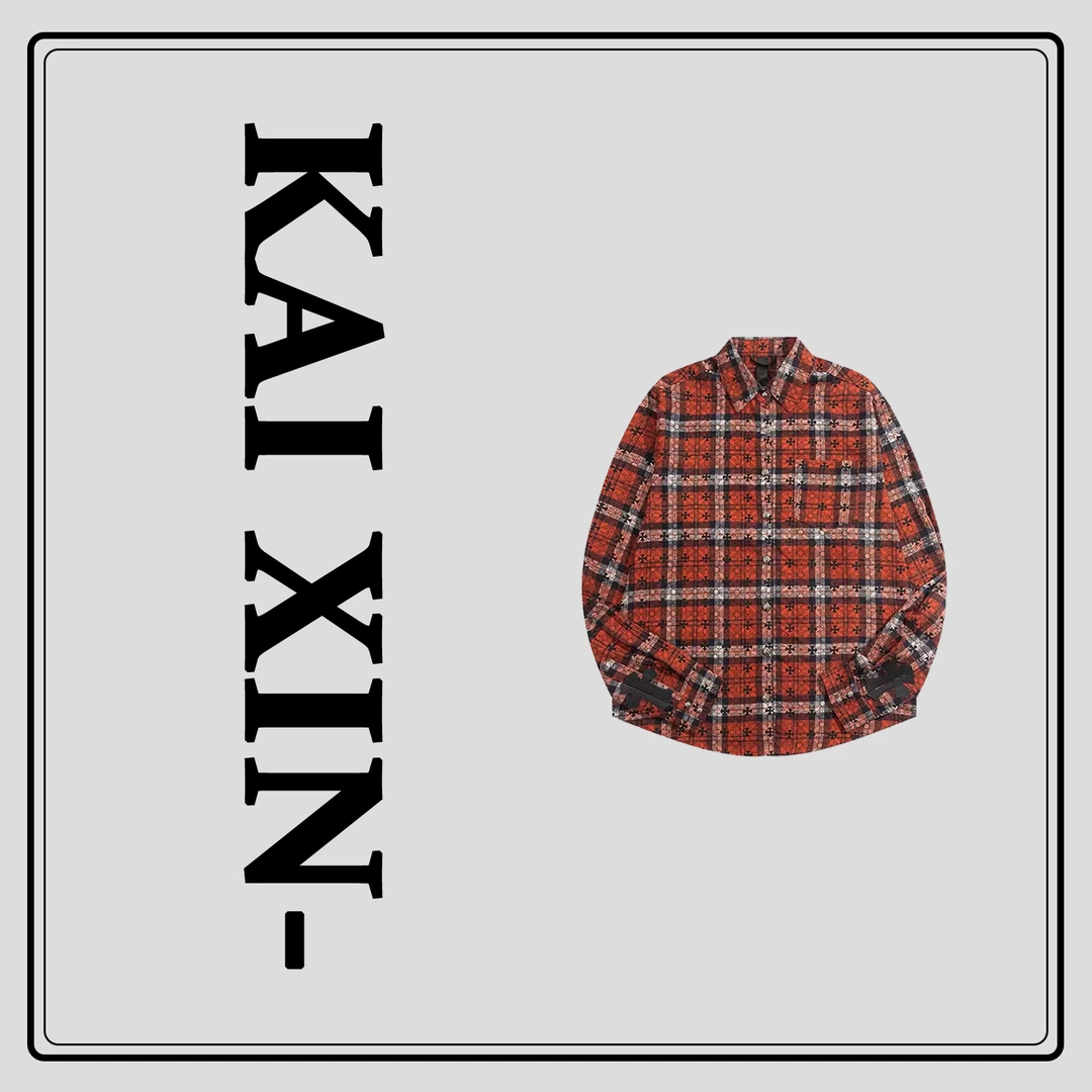 【开心严选】6003秋冬经典长袖时尚休闲格纹宽松衬衫