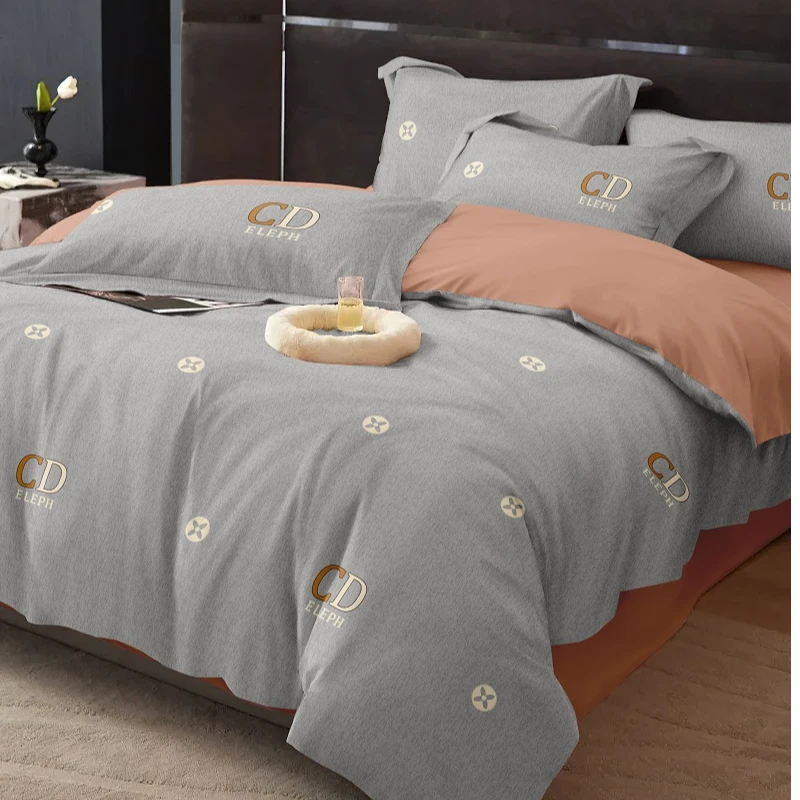 轻奢加厚纯斜纹棉纯亲肤棉四件套床上用品工艺活性印花宿舍床品