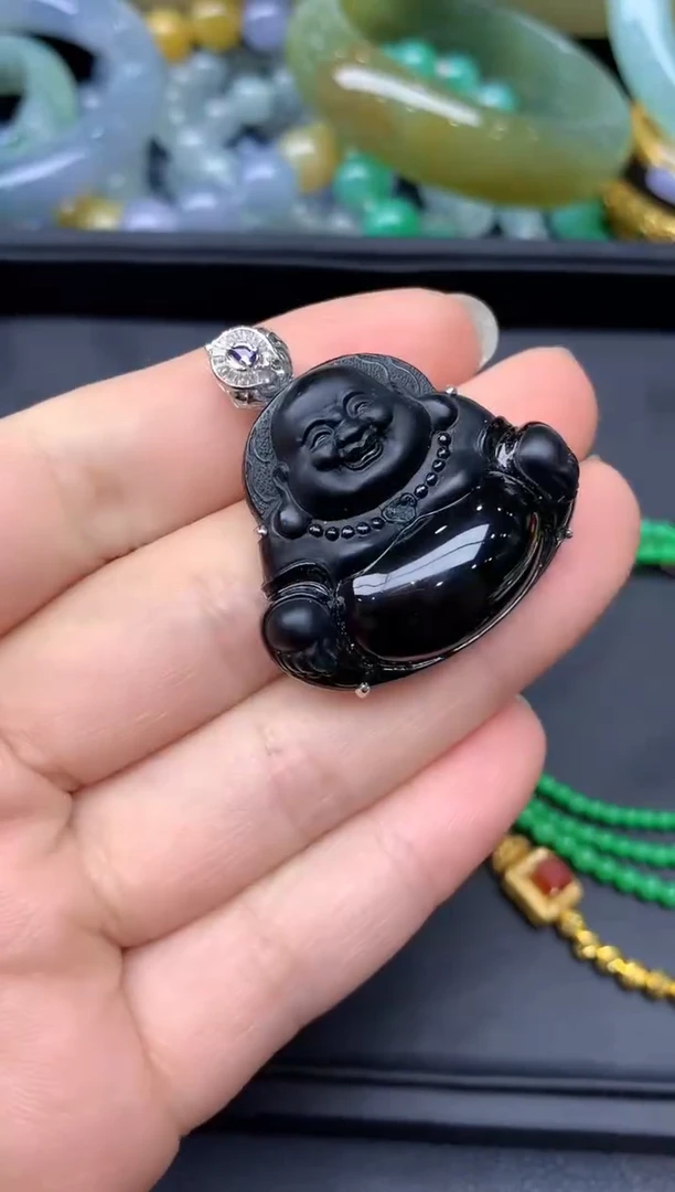 颈饰18K金镶嵌翡翠360-雪姐翡翠天天见