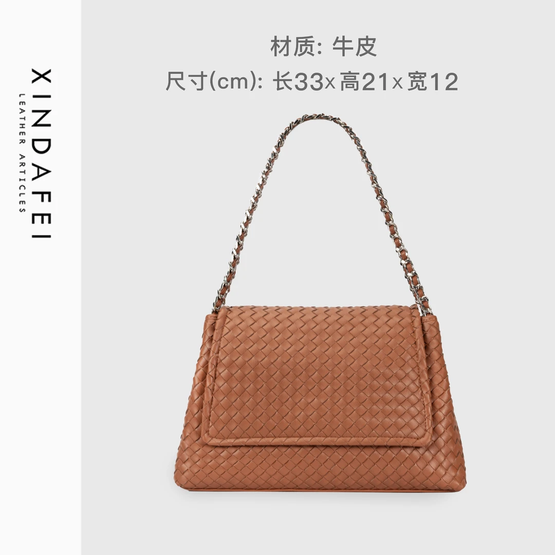 时尚单肩51q39焦糖棕轻奢经典斜挎女包