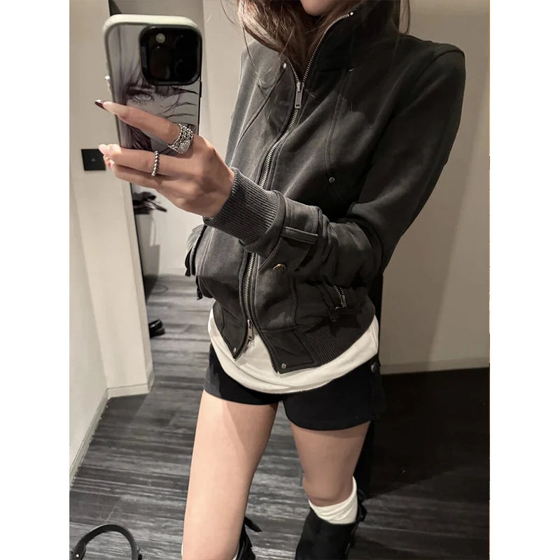 美式重工刺绣牛仔外套女秋季新款宽松设计感高街翻领夹克上衣ins