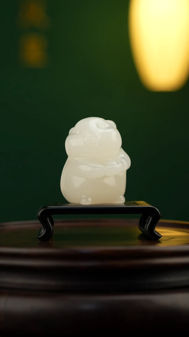 玉【鼠来宝】天然玉石摆件