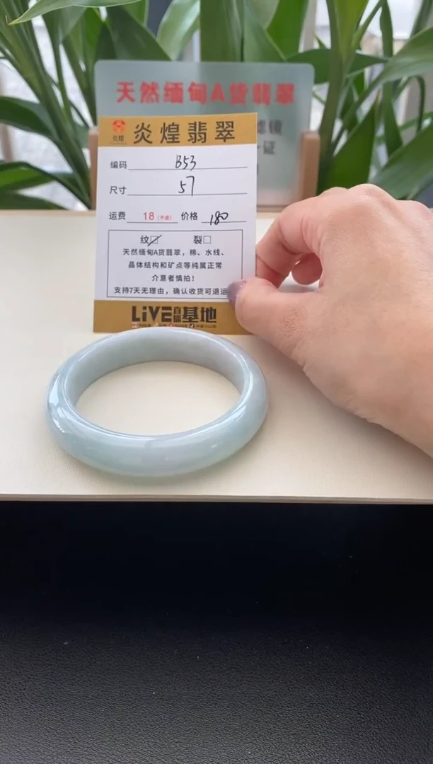 未镶嵌手镯翡翠圈口57编码B53