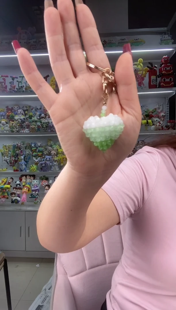 玻璃0924卡4水晶爱心挂件材料包1套绿色