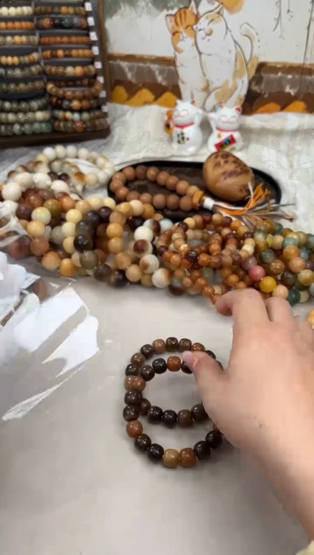 菩提根/象牙果手串a751卡13 蜡抛瑕疵