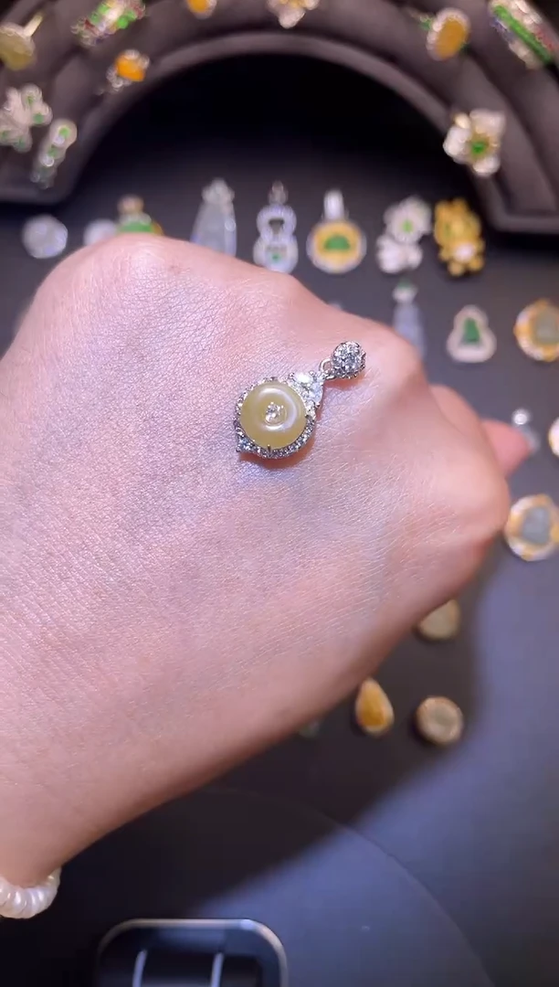 吊坠(不含链)银S925镶嵌翡翠1