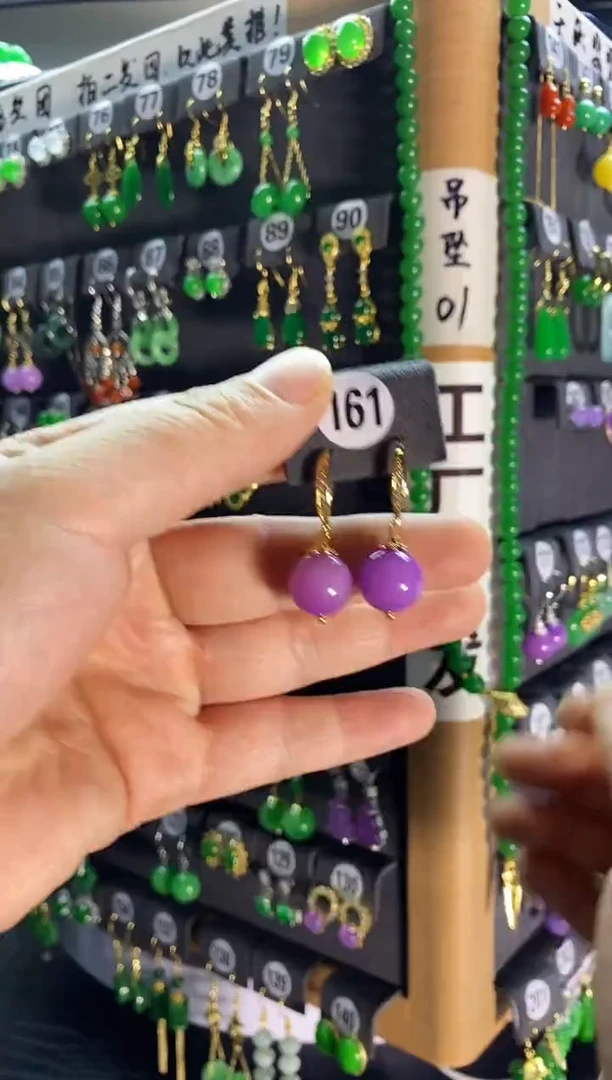 【闪购商品】翡翠耳饰银S925镶嵌161...