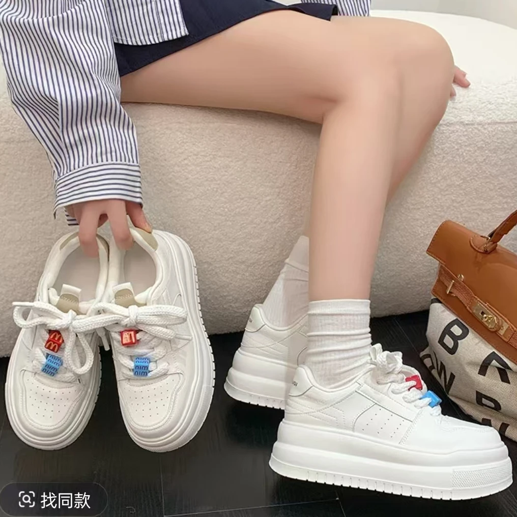 敏子家B306春季新款小白鞋增高百搭