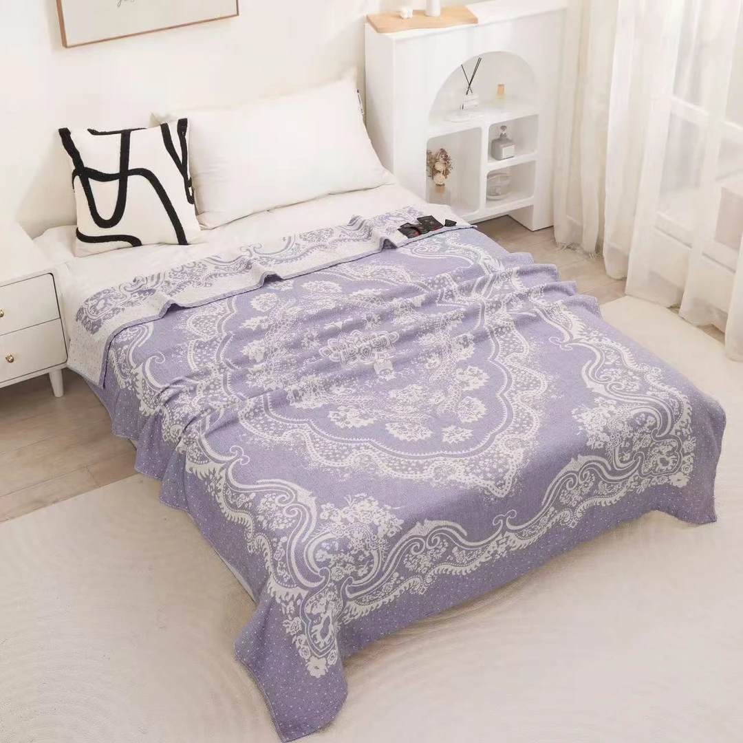 【原装正品】意式定制罗布麻理疗盖毯150cm*200cm-紫色欧花