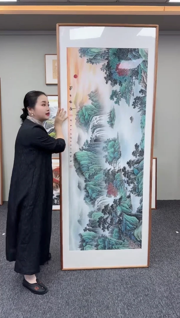 国画旭日东升210*80
