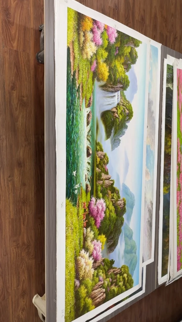 油画【64号】2.2米朝鲜原创纯手绘孤品油画