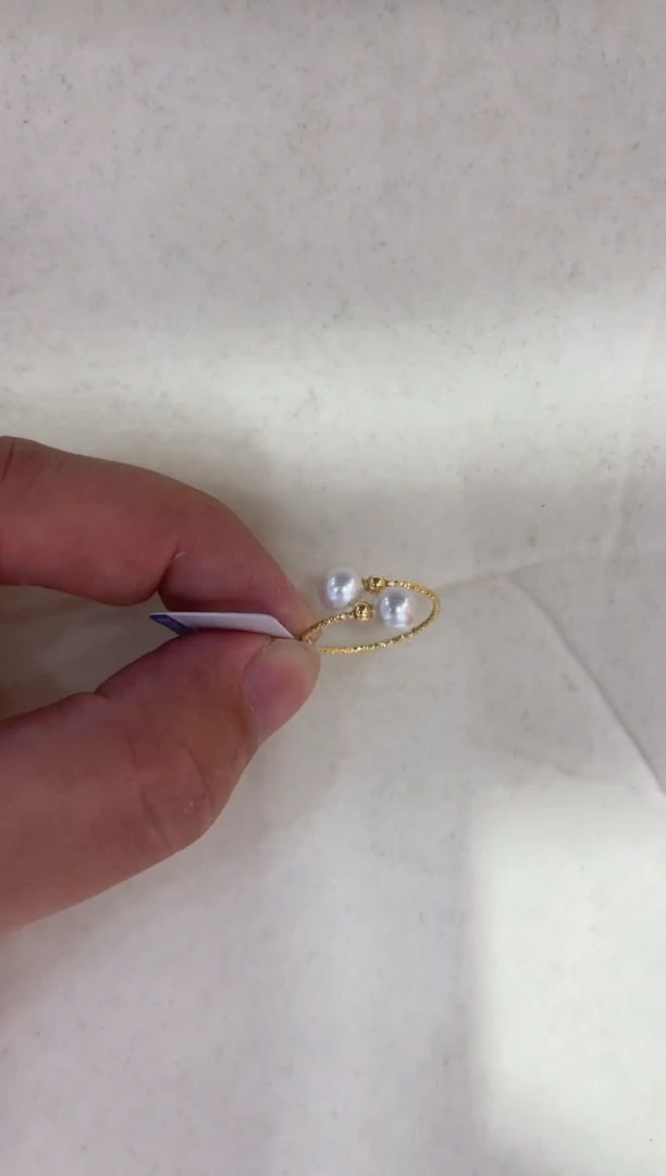 戒指银S925镶嵌淡水珍珠非基地不带证书