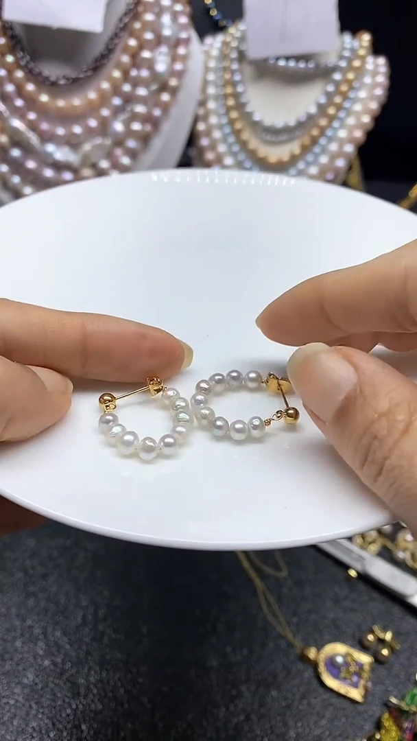 【闪购商品】淡水珍珠耳饰银S925镶嵌多人