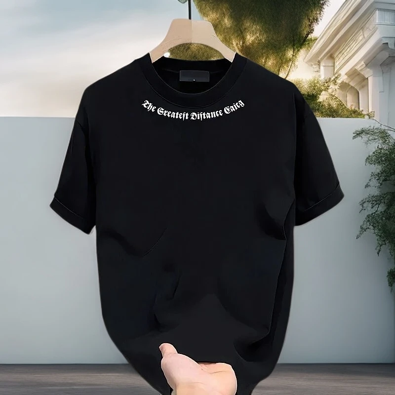 仓石一树美式痞帅青年短袖T恤男夏季新款宽松圆领上衣服百搭体恤