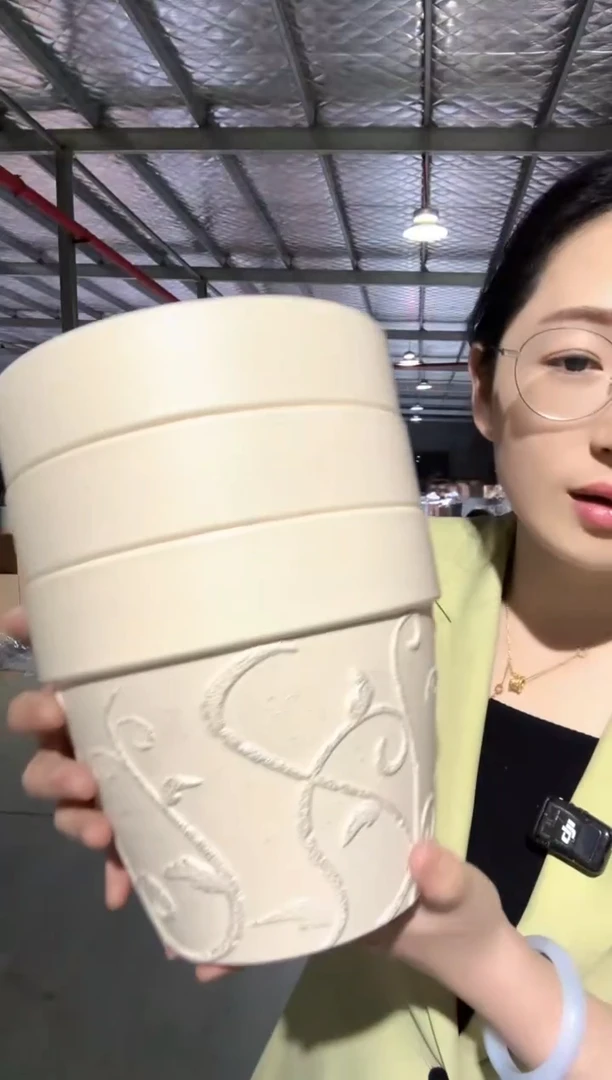 8寸紫苏圆盆白色3只