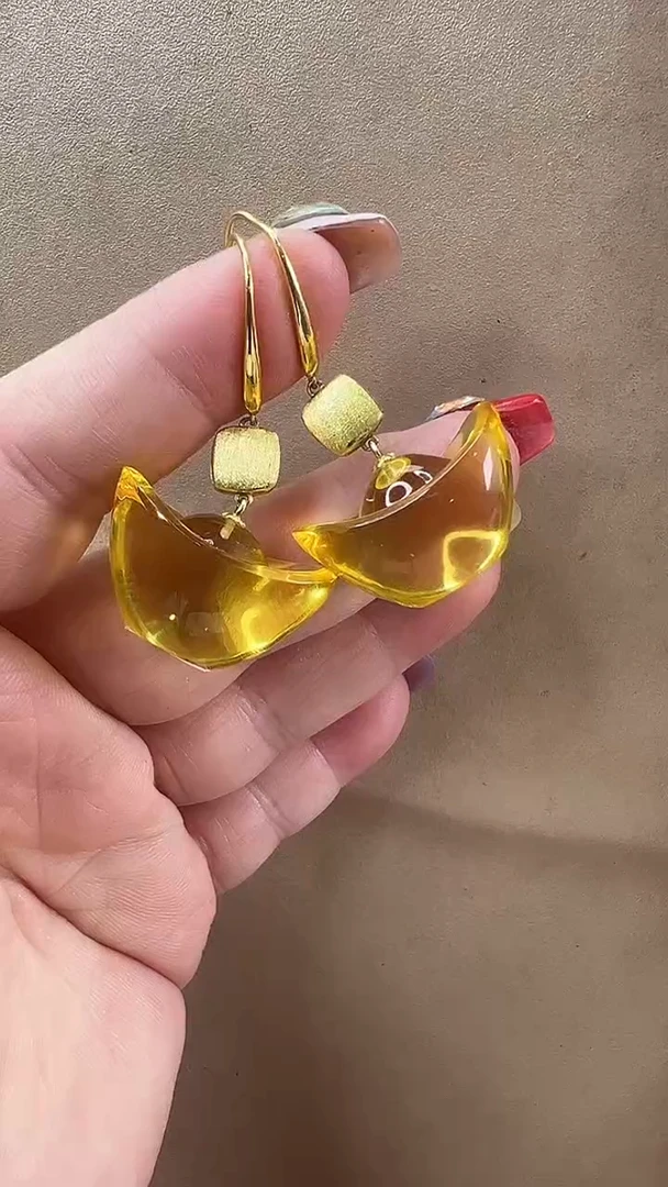 未镶嵌琥珀耳饰耳环