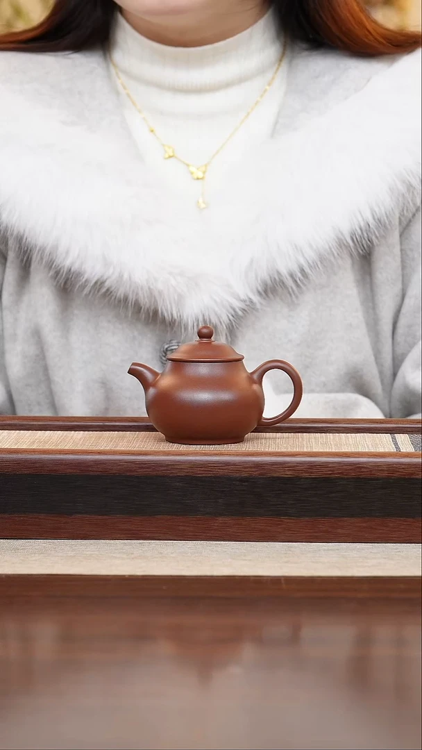 紫泥潘壶130cc宜兴手工紫砂壶