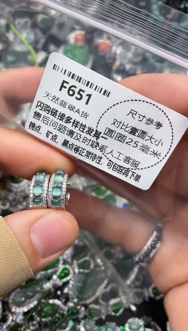 颈饰未镶嵌翡翠F651耳扣