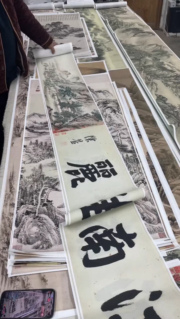 仇英 江南春全卷 微喷复刻