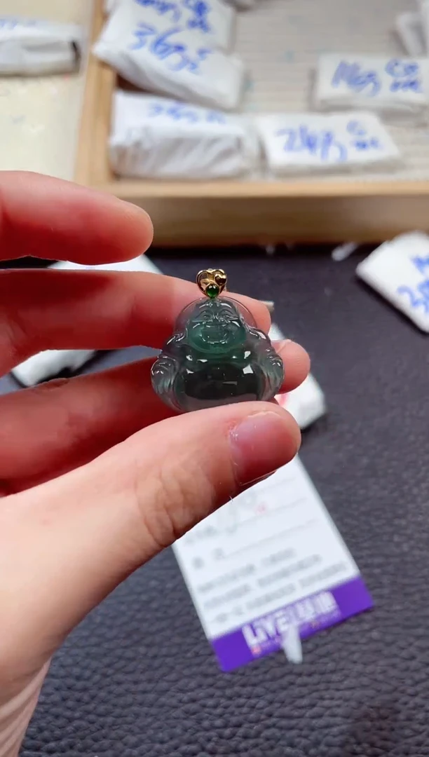 翡翠18K金镶嵌颈饰00003734