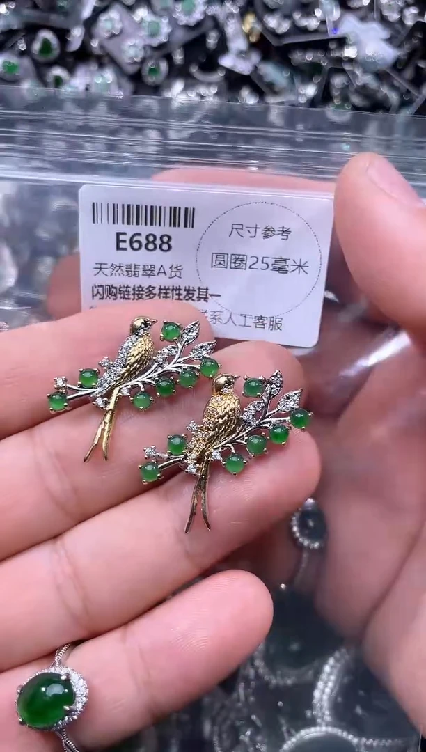 【闪购商品】翡翠颈饰未镶嵌E688胸针 多样性发其一