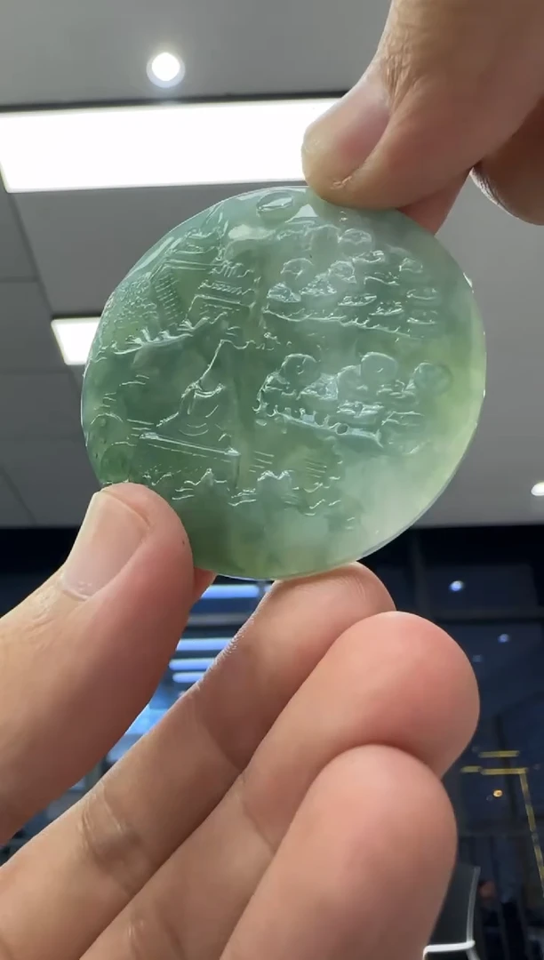 颈饰未镶嵌翡翠天然翡翠A货孤品一件