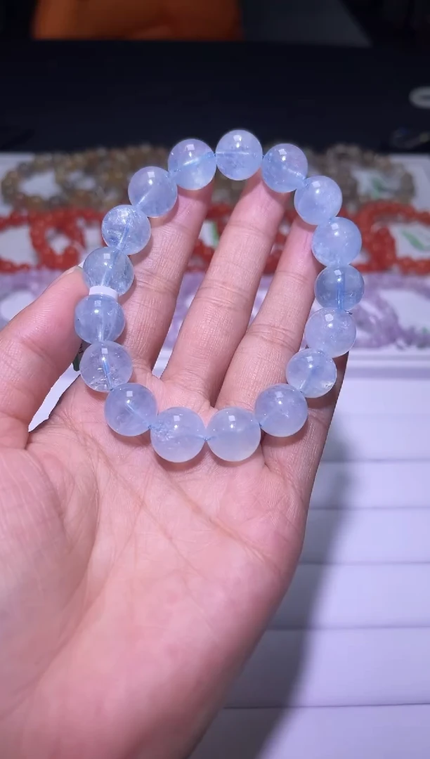 1海蓝宝石（处理）J059-12mm海蓝宝单圈-多样性发其一