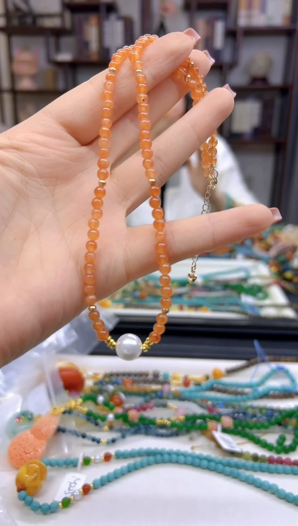 【闪购商品】翡翠项链未镶嵌DIY款X347